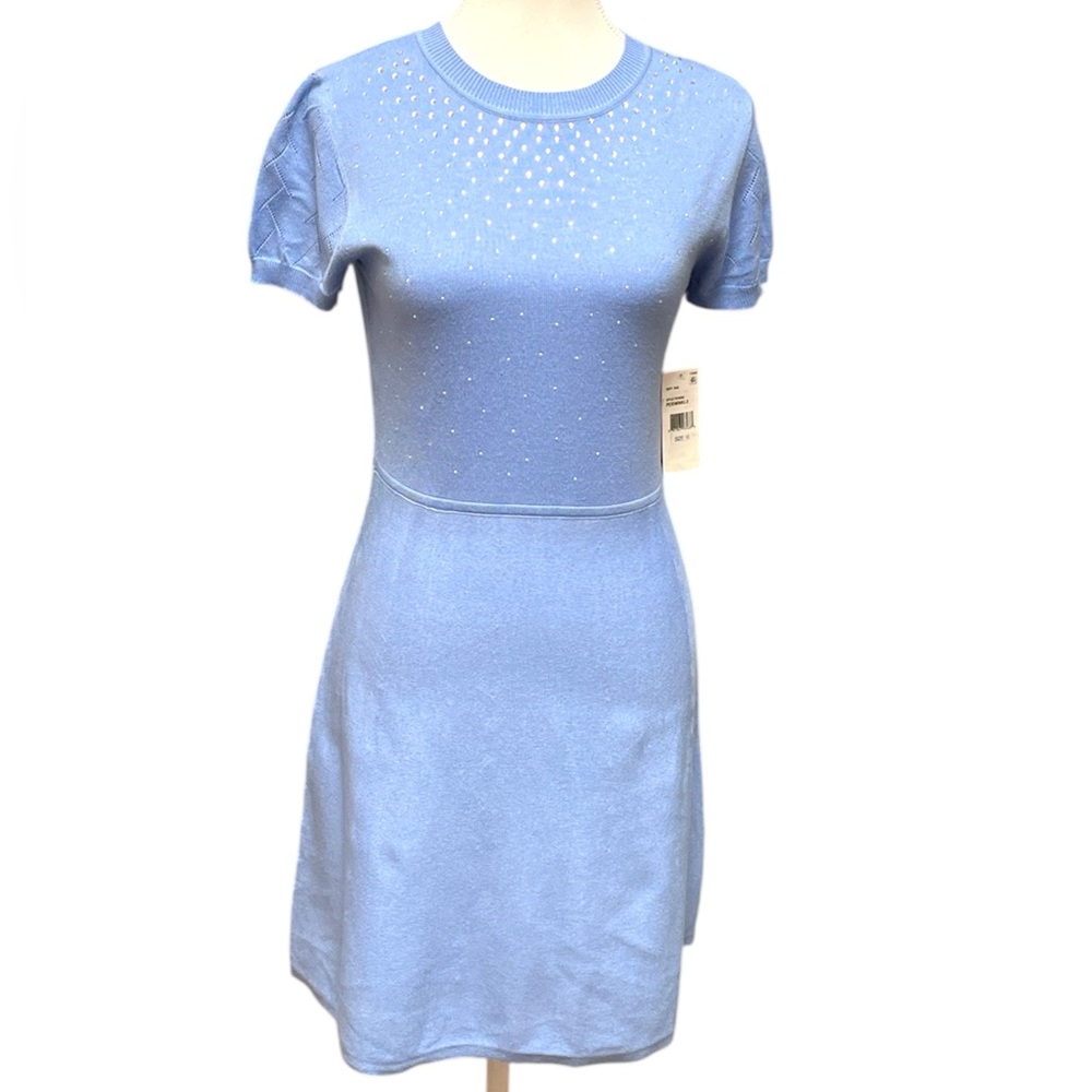 I.N. Girl  Periwinkle Knit Fit & Flare Sweater Dress Big girl Size 16 NWT